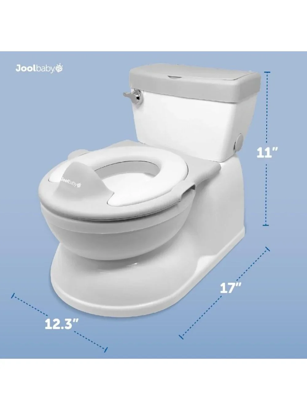 Realistic 2-in-1 Potty with Flushing Sounds, Wipes Storage & Easy Clean - Gray